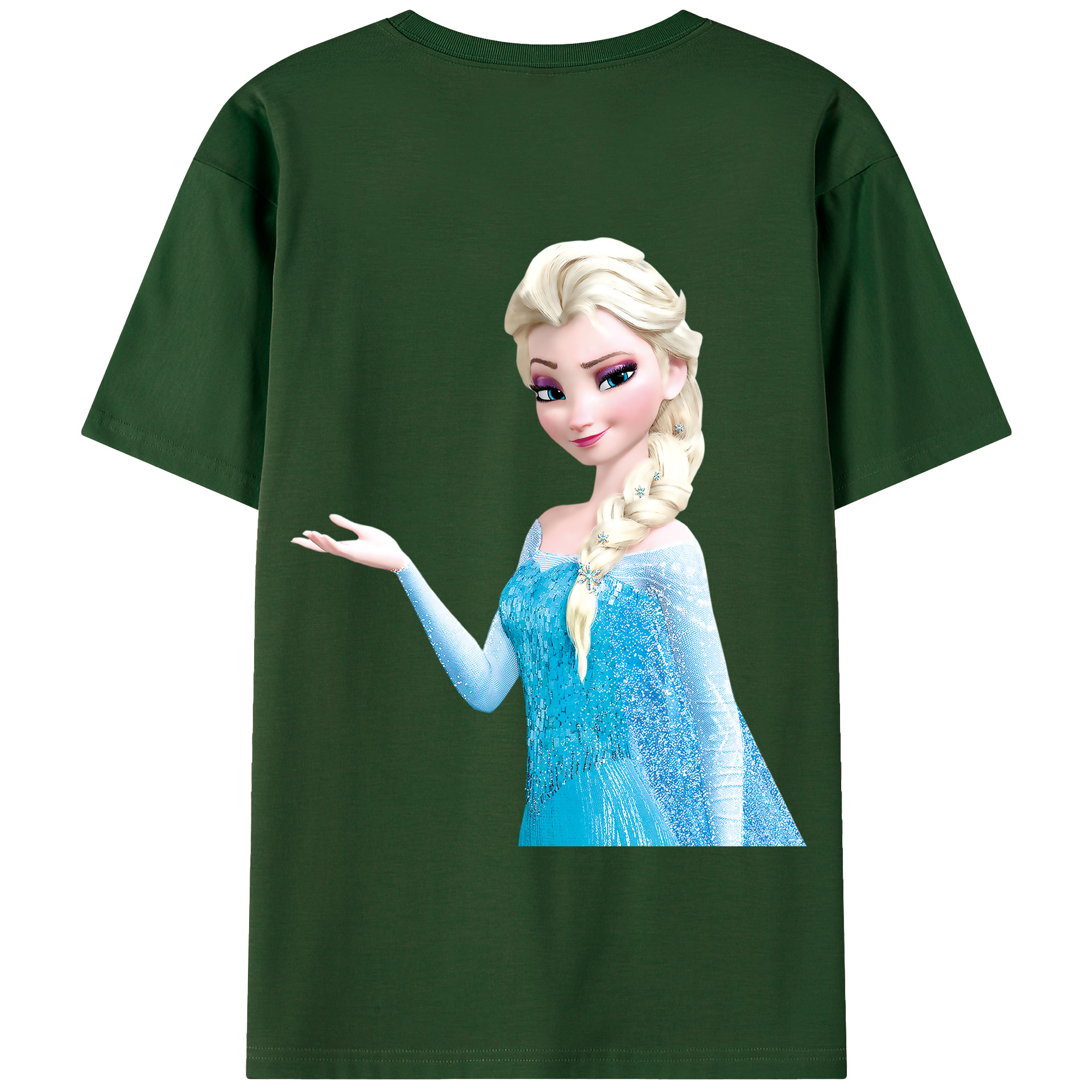 （画像用） アナと雪の女王 アンナ エルサ Frozen Anna Elsa 綿100％半袖Tシャツ（背面プリント）
